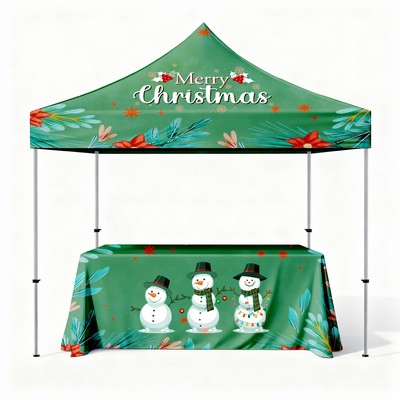 10' x 10' Deluxe Pop-Up Canopy Tent Kit w/ 6' Full Color Custom Table Cover