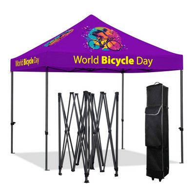 10'X10' Deluxe Black Steel Frame Tent Kit ( Full-Bleed Dye Sublimation)